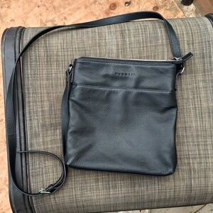Bugatti black leather crossbody purse
